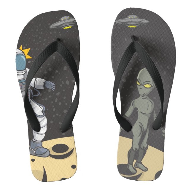 Astronaut and alien     thongs (Footbed)