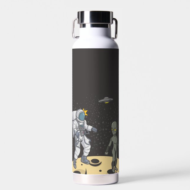 Astronaut and alien   water bottle (Front)