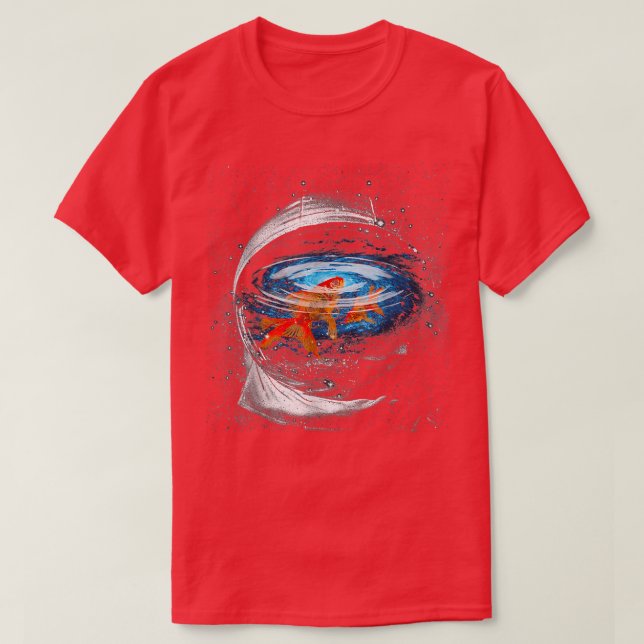 Astronaut And The Goldfish Astronaut Helmet Spacem T-Shirt (Design Front)
