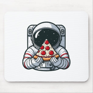 Astronaut Animal Eating Pizza Margherita Meal Food Mouse Pad