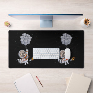 Astronaut animal funny Racoon Moon trash cans spa Desk Mat