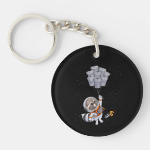 Astronaut animal funny Racoon Moon trash cans spa Key Ring