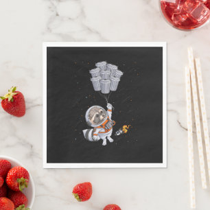 Astronaut animal funny Racoon Moon trash cans spa Napkin