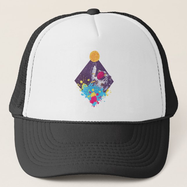Astronaut  Art Trucker Hat (Front)