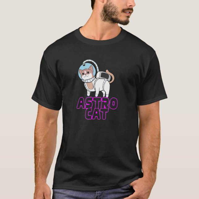 Astronaut Astro Cat T-Shirt (Front)