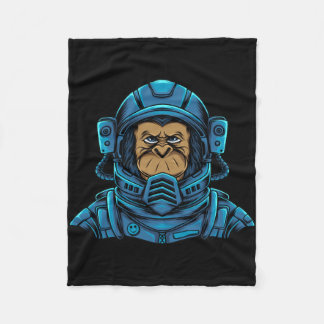 Astronaut Astro Monkey Fleece Blanket