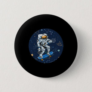 Astronaut Astronomy Outer Space Skate Skater Skate 6 Cm Round Badge