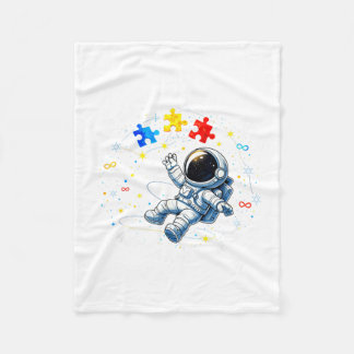 Astronaut Autism Awareness Autistic Boys Kids Fleece Blanket