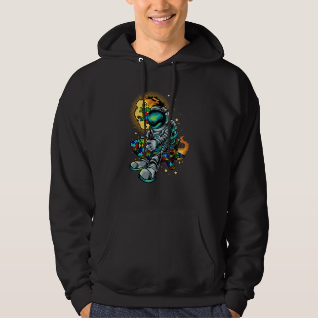 Astronaut Autism Awareness With Autistic Planet Fo Hoodie (Front)