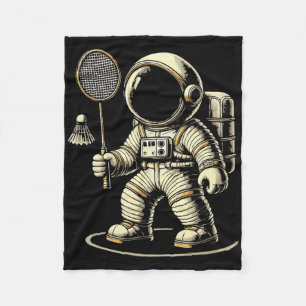 Astronaut Badminton Player Shuttle 2  Fleece Blanket