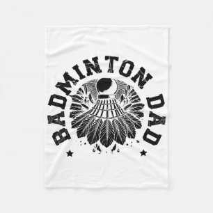 Astronaut Badminton Player Shuttle Fleece Blanket