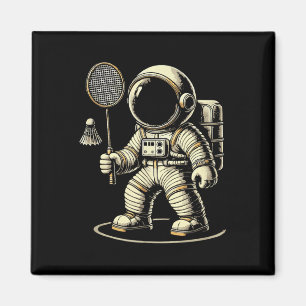 Astronaut Badminton Player Shuttle Magnet