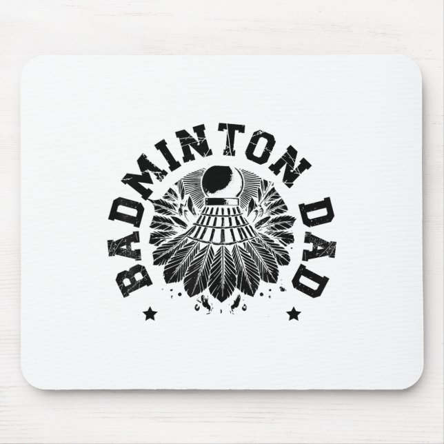 Astronaut Badminton Player Shuttle  Mouse Pad (Front)