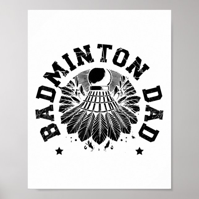 Astronaut Badminton Player Shuttle  Poster (Front)