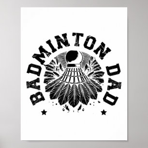 Astronaut Badminton Player Shuttle Poster