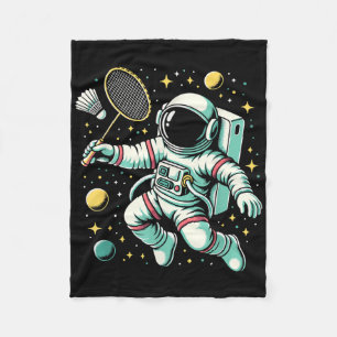 Astronaut Badminton Player Shuttle Sport Fleece Blanket