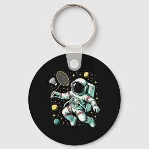 Astronaut Badminton Player Shuttle Sport Key Ring