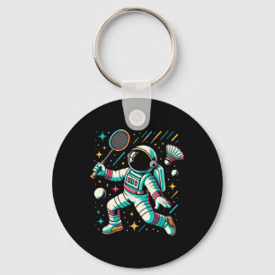 Astronaut Badminton Player Shuttle Sport Key Ring