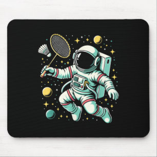 Astronaut Badminton Player Shuttle Sport Mouse Pad