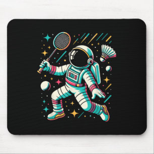 Astronaut Badminton Player Shuttle Sport Mouse Pad
