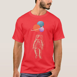 Astronaut Balloon Astronaut Space Planet  T-Shirt