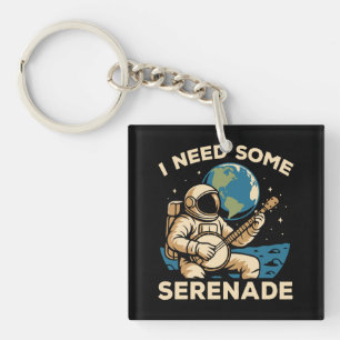 Astronaut Banjo Serenade Cosmic Sound Key Ring
