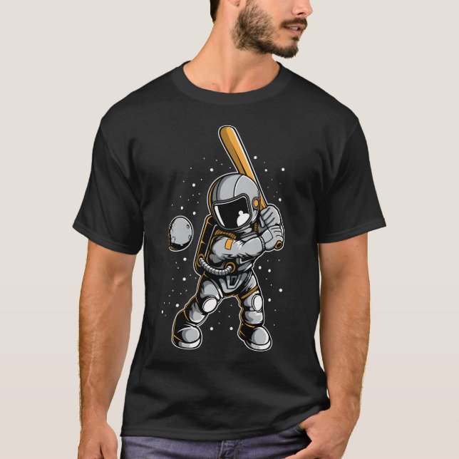 Astronaut Baseball - Funny Outer Space Lovers T-Shirt (Front)