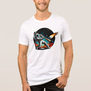 Astronaut Baseball in Space Design Tri-Blend Shirt
