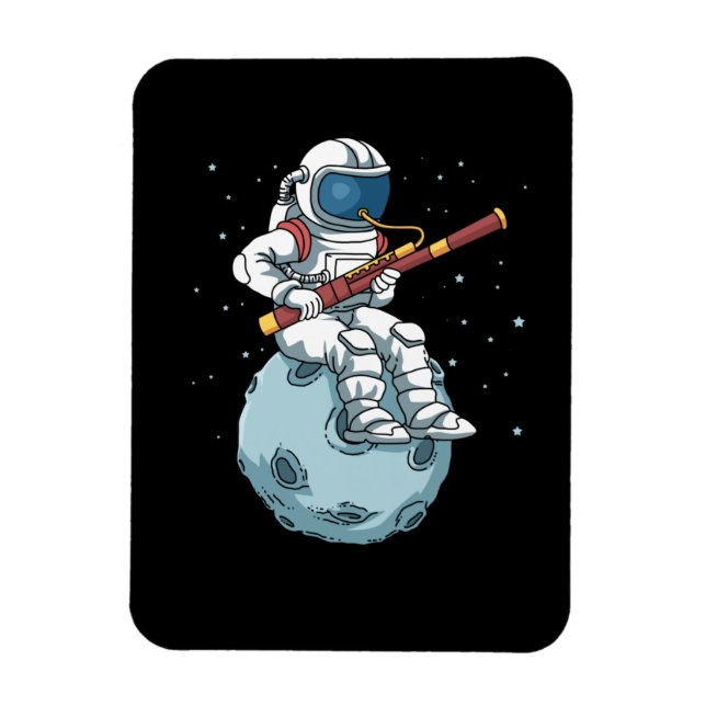 Astronaut Bassoon Band Player Bassoonist Bassoon Magnet (Vertical)