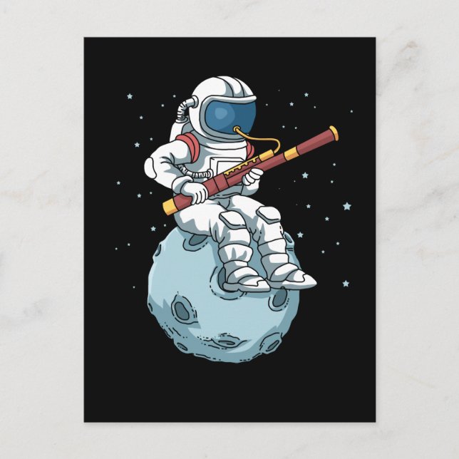 Astronaut Bassoon Band Player Bassoonist Bassoon Postcard (Front)