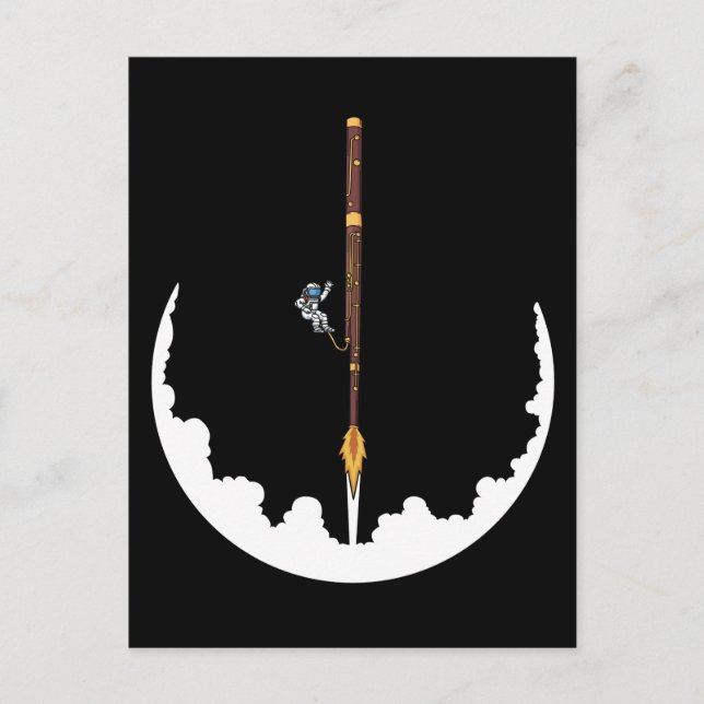 Astronaut Bassoonist Jazz Music Gifts Bassoon Postcard (Front)
