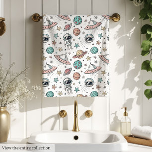 Astronaut Bath Towel Planets & Stars in Pastels