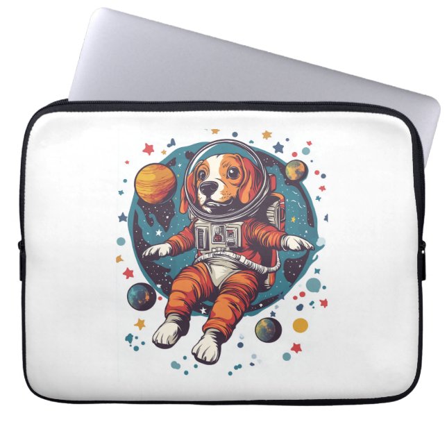 Astronaut Beagle � Space Explorer Dog Laptop Sleeve (Front)