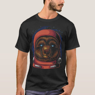 Astronaut Bear Helmet Space Teddy Star T-Shirt