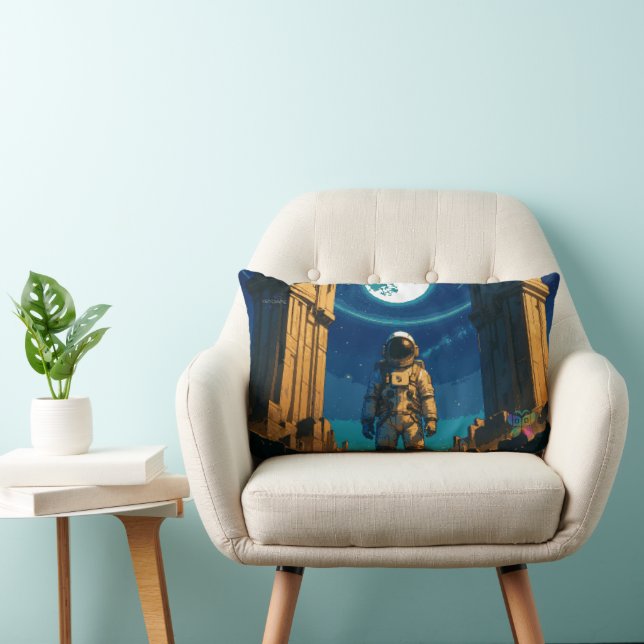 Astronaut Beneath the Celestial Gate Lumbar Cushion (Chair)
