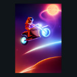 Astronaut Biker Poster - Shoot for Moon Pop Art<br><div class="desc">Vintage sci-fi meets rebel spirit in this cosmic biker poster! ✔ 3 retro colour schemes (choose 60s/80s/neon) ✔ Customisable license plate (add your name) ✔ Premium glossy paper (colours pop!) ✔ multiple sizes (12x18", 24x36" and more) Perfect For: • Man caves 🏍️ • NASA nerds 🚀 • Gift for motorcycle...</div>