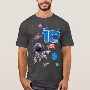 Astronaut Birthday Boy 10th Birthday 10 Years Old T-Shirt