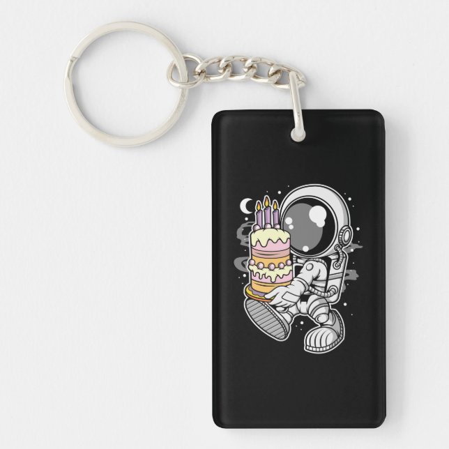 Astronaut Birthday Cake Key Ring (Front)