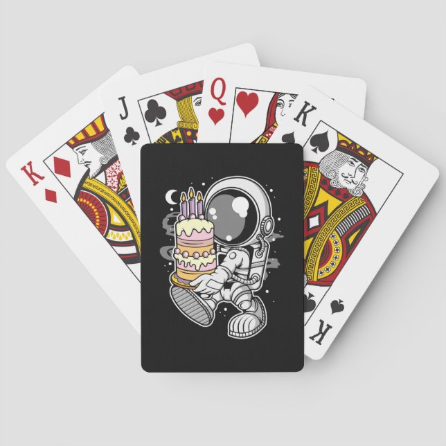 Astronaut Birthday Cake Playing Cards (Back)