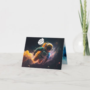 Astronaut Birthday Folded Greeting Card