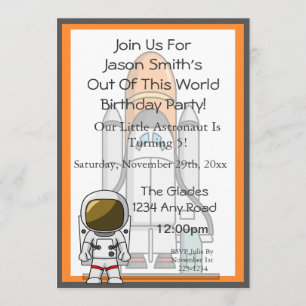 Astronaut Birthday Invitation