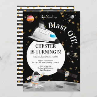 Astronaut Birthday Invitation Space Invitation