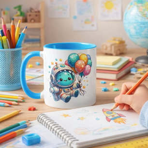 Astronaut Birthday Mug with Balloons