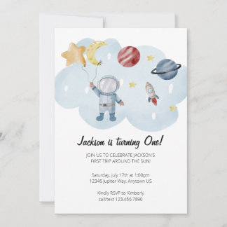 Astronaut Birthday Party Invitation