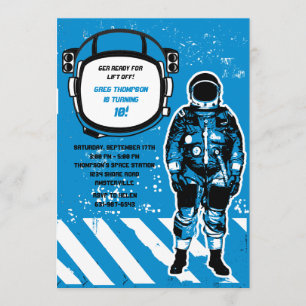 Astronaut Birthday Party Invitation