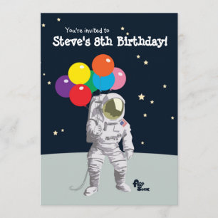 Astronaut Birthday Party Invite