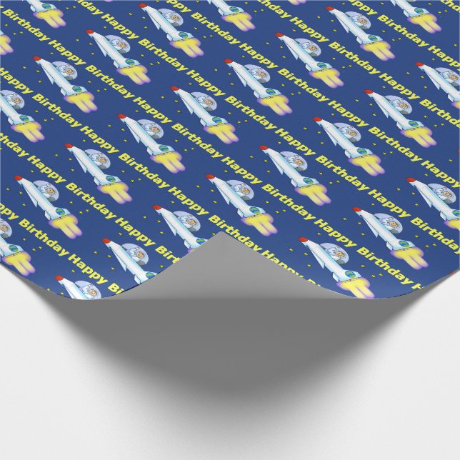 Astronaut Birthday Wrapping Paper (Corner)