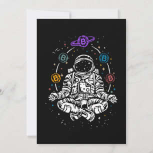 Astronaut Bitcoin Crypto Space BTC Cryptocurrency Invitation