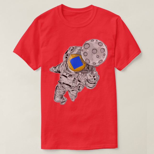 Astronaut Blockchain Crypto WAVES  T-Shirt (Design Front)