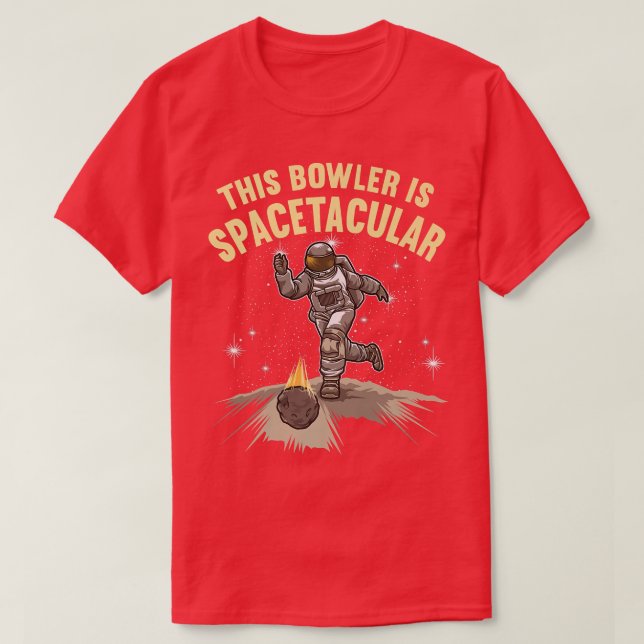 Astronaut Bowling Spaceman Bowler Space Turkey Str T-Shirt (Design Front)